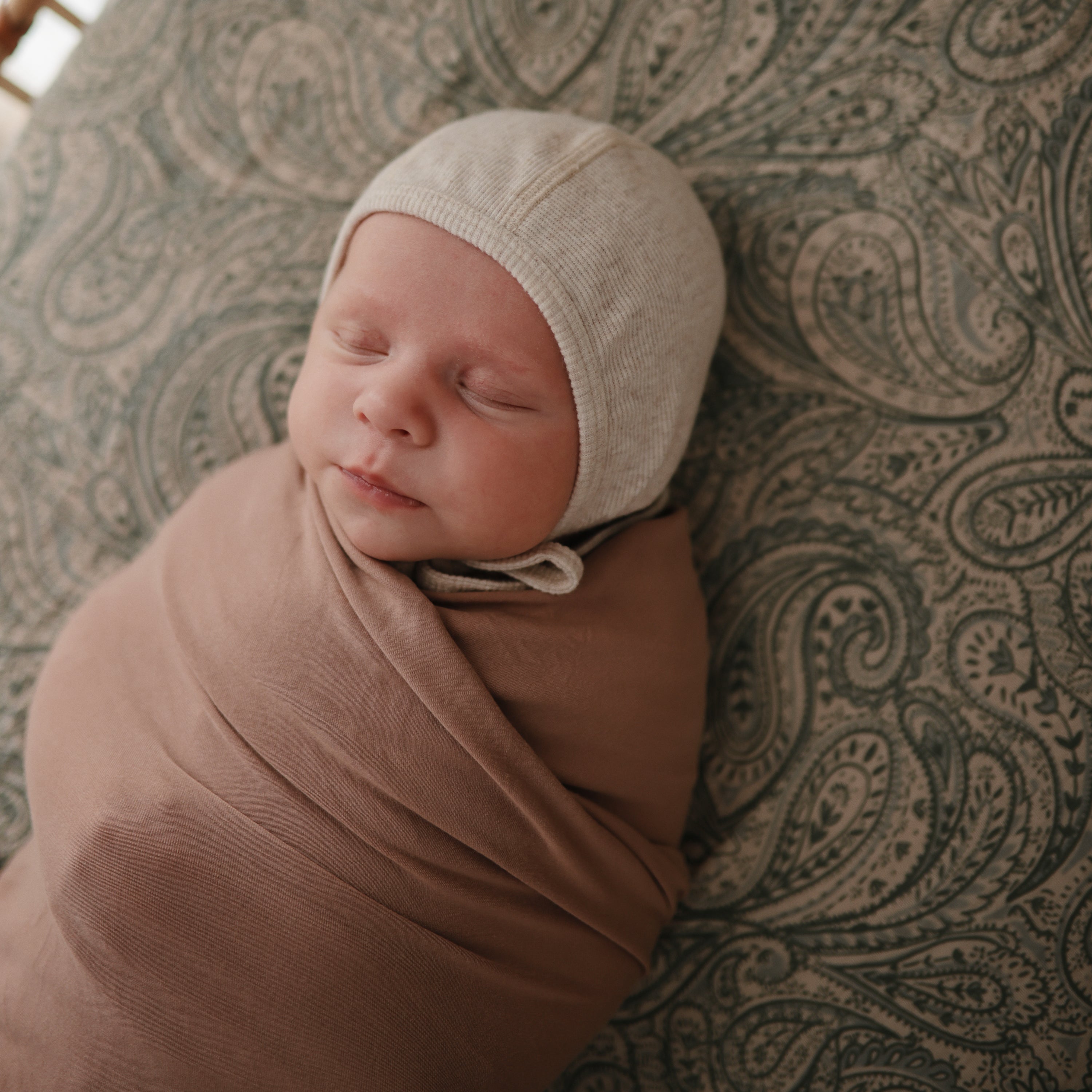 Image of Ribbed Baby Bonnet